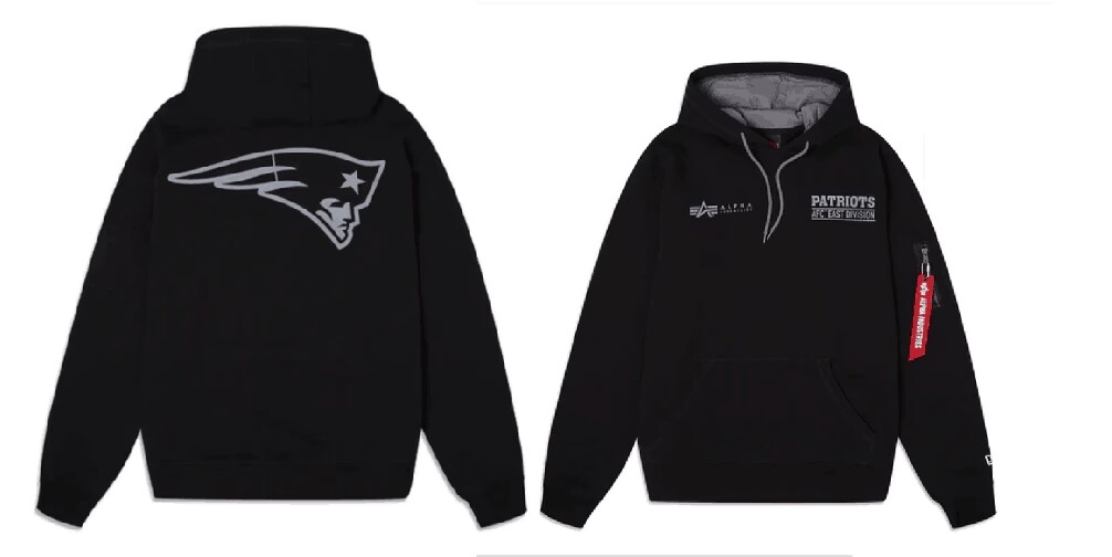 Men New England Patriots 2024 Nike NFL black hoodie->nfl t-shirts->Sports Accessory